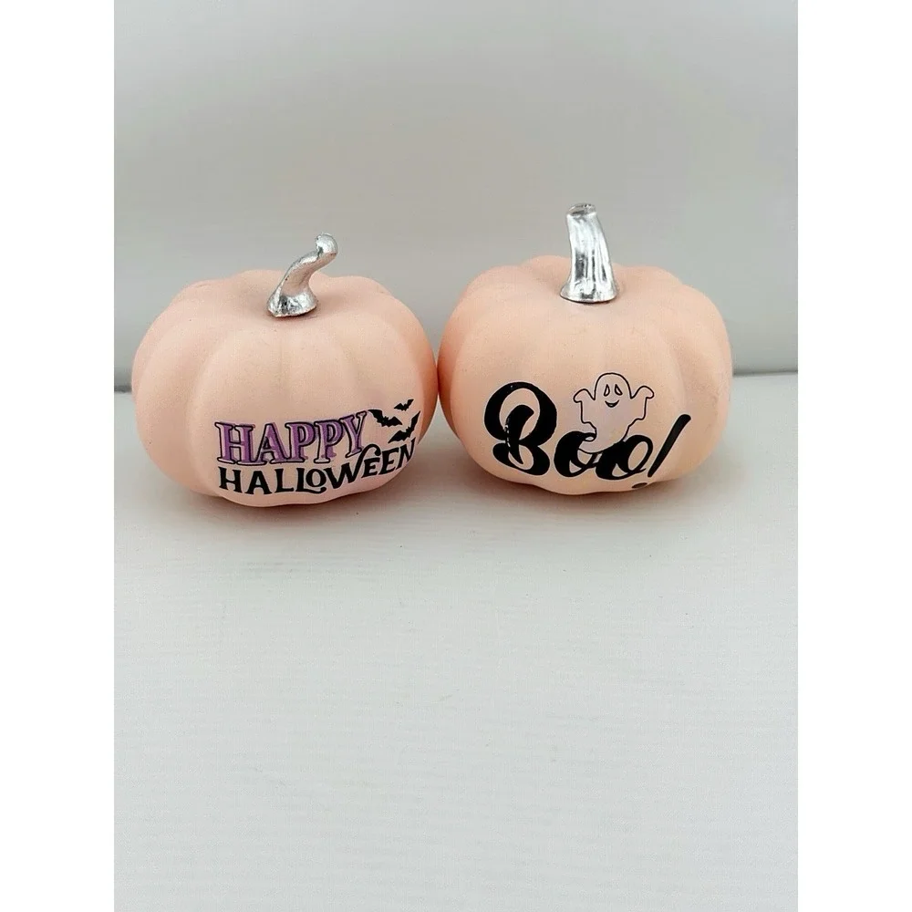 Halloween Summerween Pink Mini Pumpkin Set. Includes 4 Total